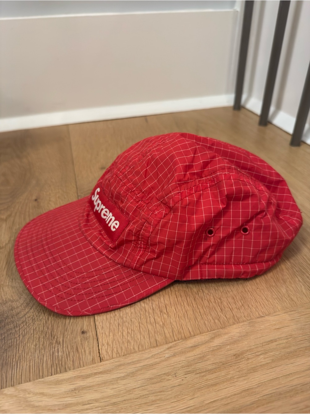 Red Supreme Contrast Ripstop Camp Cap - Picture 2 of 4